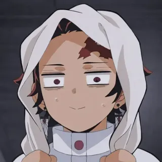 🙂 Tanjiro Kamado Demon Slayer anime, demon slayer, tanjiro, hood, funny whatsapp sticker