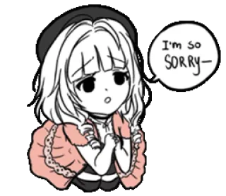 😓 I'm so SORRY- scusa, mi dispiace, carino, cartone animato, triste whatsapp sticker