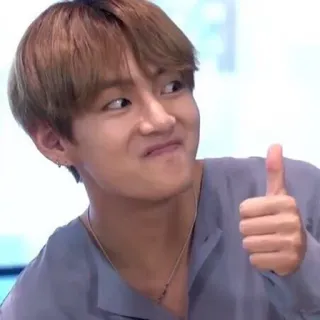 😏 V V, BTS, K-Pop, Daumen hoch, Sänger, Koreanisch telegram sticker