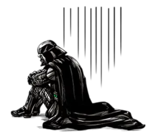 😞 Darth Vader Star Wars Dark Vador, Star Wars, triste, assis, casque, cape, sombre telegram sticker