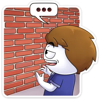 🙉 ... Dibujo animado, Pared, Persona, Pensando, Bocadillo whatsapp sticker