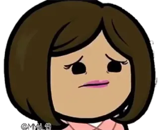 🙁 @MML19 cartoon, sticker, woman, sad telegram sticker