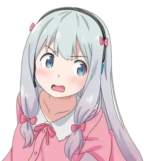 😫 Sagiri Izumi Eromanga Sensei 动漫, 和泉纱雾, 埃罗芒阿老师, 可爱, 女孩, 脸红 telegram sticker