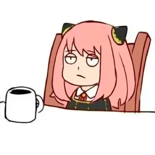 😐 Anya Forger Spy x Family animé, anya, spy x family, dessin animé, mème, drôle telegram sticker
