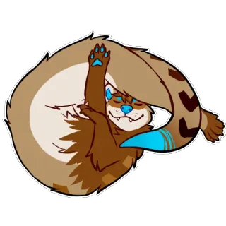 💤 loutre, animal, mignon, poilu, dessin animé, dormir, joyeux whatsapp sticker