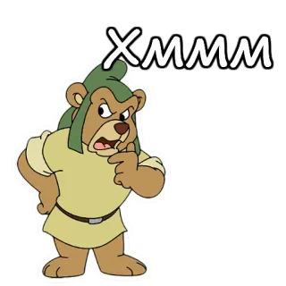 🤔 XMMM desenho animado, urso, pensando, adesivo telegram sticker
