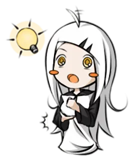 💡 Anime, Lâmpada, Ideia, Surpreso, Fofo, Personagem telegram sticker