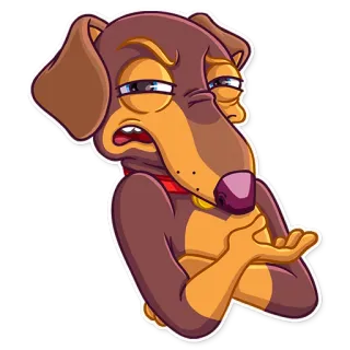 😟 หมา, การ์ตูน, สัตว์, ประชดประชัน, ตลก, สีหน้า telegram sticker