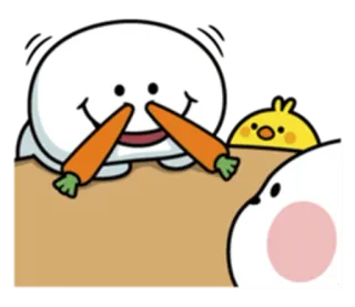😜 sneeuwpop, cartoon, personage, wortel, winter, schattig, grappig telegram sticker