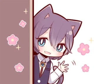 👋 Animé, Catboy, Kawaii, Mignon, Chibi, Dessin animé telegram sticker