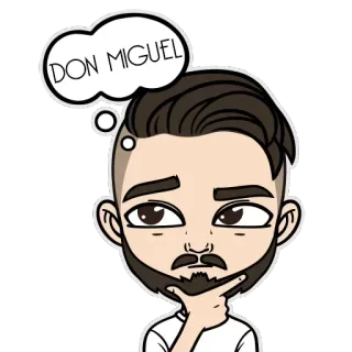 🤔 DON MIGUEL Phim hoạt hình, Nhân vật, Đàn ông, Suy nghĩ, Chân dung telegram sticker