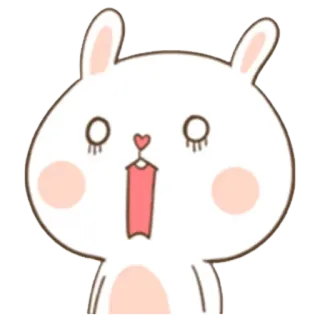 😱 conejo, conejo, impactado, lindo, animal, dibujos animados whatsapp sticker
