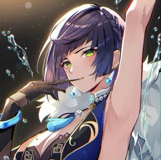🧿 Yelan Genshin Impact Anime, Trò chơi điện tử, Genshin Impact, Yelan, Nhân vật, Nữ telegram sticker