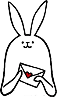 💌 rabbit, bunny, love letter, heart, envelope, animal telegram sticker