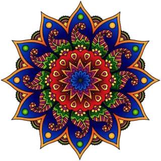 🎨 マンダラ, 花, 花柄, デザイン, パターン, 幾何学的, カラフル telegram sticker