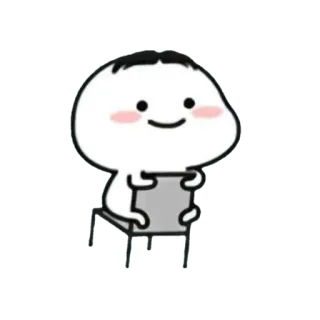 🪃 Hoạt hình, Nhân vật, Dễ thương, Ngồi, Ghế telegram sticker