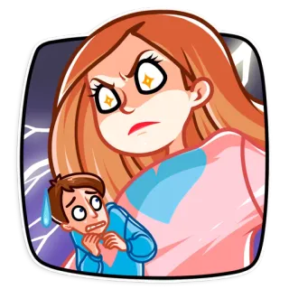 😡 wütend, Cartoon, verängstigt, Blitz, Stress telegram sticker
