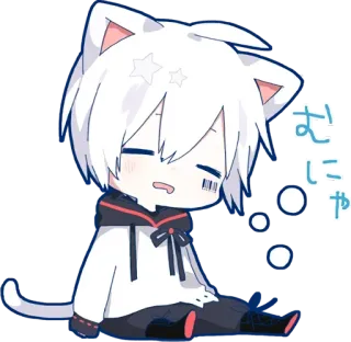 😪 むしこか animé, chat, chibi, kawaii, endormi telegram sticker