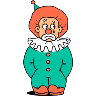 🤡 ตัวตลก, เศร้า, การ์ตูน, ภาพประกอบ, ตัวละคร telegram sticker