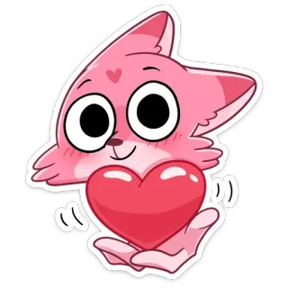 ❤️ 고양이, 하트, 사랑, 귀여운, 만화, 분홍색 telegram sticker