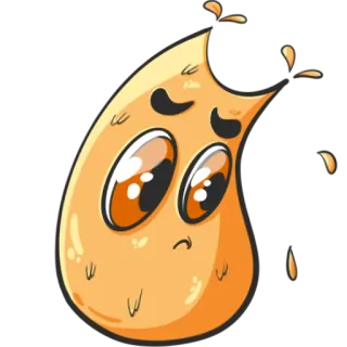 😞 Dibujo animado, Monstruo, Lindo, Personaje, Naranja, Mancha whatsapp sticker