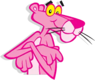 😄 Pink Panther Cartone animato, Rosa, Pantera, Animale, Animato telegram sticker
