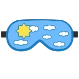 👓 masque de sommeil, soleil, nuages, ciel, relaxation, voyage telegram sticker