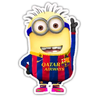 🆕 Minion QATAR AIRWAYS minion, football, barcelona, soccer, cartoon telegram sticker