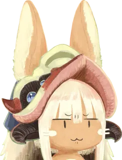 😐 Nanachi Made in Abyss อนิเมะ, นานาจิ, ผ่าพิภพไททัน, น่ารัก, คาวาอิ whatsapp sticker
