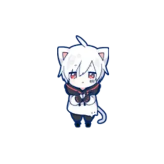 😐 anime, chibi, cat, kawaii, cute, manga whatsapp sticker