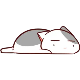 😵 mèo, nhãn dán, lười biếng, hoạt hình, động vật, buồn ngủ telegram sticker