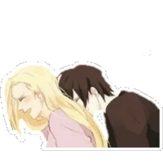 😴 Anime, Casal, Amor, Romântico, Emoções, Desenho animado telegram sticker