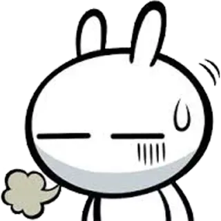 😢 dibujos animados, conejo, agotado, cansado, conejito telegram sticker
