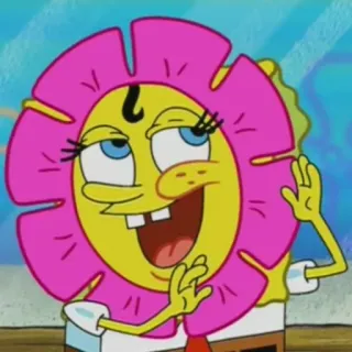 🥴 Spongebob Squarepants cartoon, funny, spongebob, flower, character telegram sticker