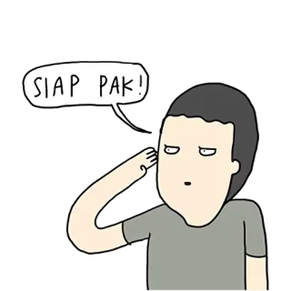 👌 SIAP PAK! dessin animé, écoute, indonésien, homme telegram sticker