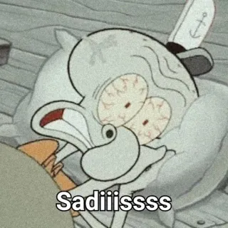 🌟 Squidward Tentacles SpongeBob SquarePants Sadiiissss Bob l'éponge, Carlo Tentacule, Dessin animé, Triste, Personnage, Nickelodeon, Ancre whatsapp sticker