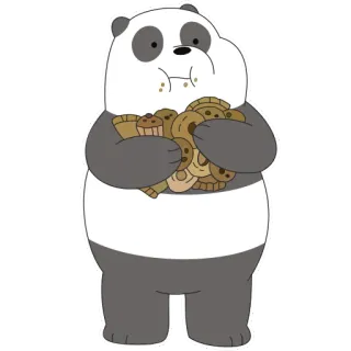 🍪 Panda We Bare Bears Panda, We Bare Bears, Kartun, Karakter, Makanan, Camilan telegram sticker