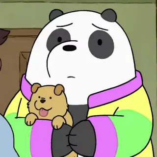 🐵 Panda We Bare Bears мультфильм, Мы обычные медведи, панда, собака, милый, анимация whatsapp sticker