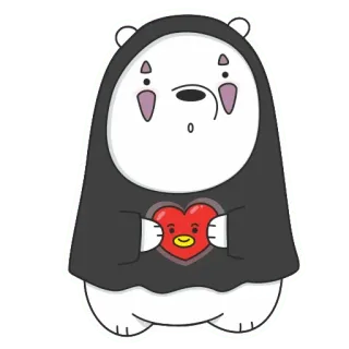 👻 медведь, мультфильм, сердце, милый, персонаж whatsapp sticker