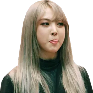 😛 kobieta, język, wystawianie języka, portret, blond włosy, wyraz twarzy telegram sticker