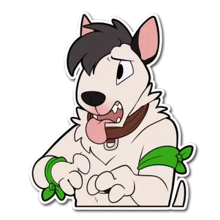 😝 dog, furry, cartoon, animal, cute telegram sticker