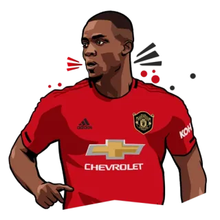 😤 football, manchester united, martial, football, athlète telegram sticker