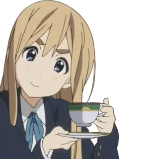 ☕ Tainaka Ritsu K-On! anime, character, k-on, cartoon, girl, cute telegram sticker