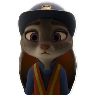 😞 Judy Hopps Zootopia lapin, police, officier, mignon, dessin animé whatsapp sticker