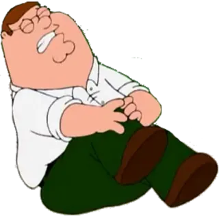😁 Peter Griffin Family Guy 彼得·格里芬, 恶搞之家, 卡通, 角色, 疼痛, 受伤 telegram sticker