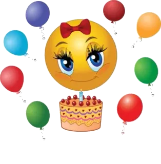 🎂 emoji, birthday, cake, balloons, celebration, cartoon whatsapp sticker