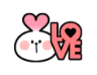 ❤ LOVE amore, coniglio, carino, cuore whatsapp sticker