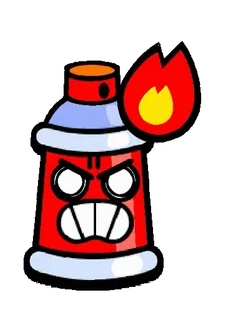 🤬 pintura aerosol, enfadado, dibujos animados, fuego, rojo whatsapp sticker