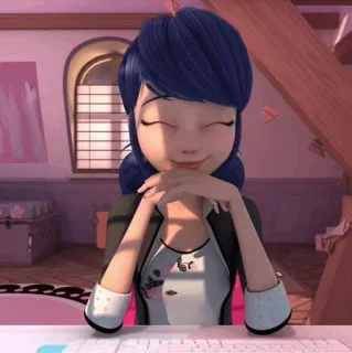 🤣 Marinette Dupain-Cheng Miraculous: Tales of Ladybug & Cat Noir Marinette, anime, cartoon, girl, miraculous ladybug, ladybug whatsapp sticker