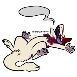 😵 STUPIDSHEPHERD млекопитающее, лежа, цифровое искусство, фурри, псовые telegram sticker